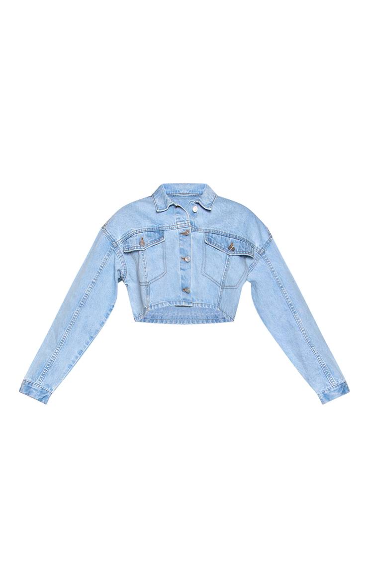 Bleu Clair Veste En Jean Courte