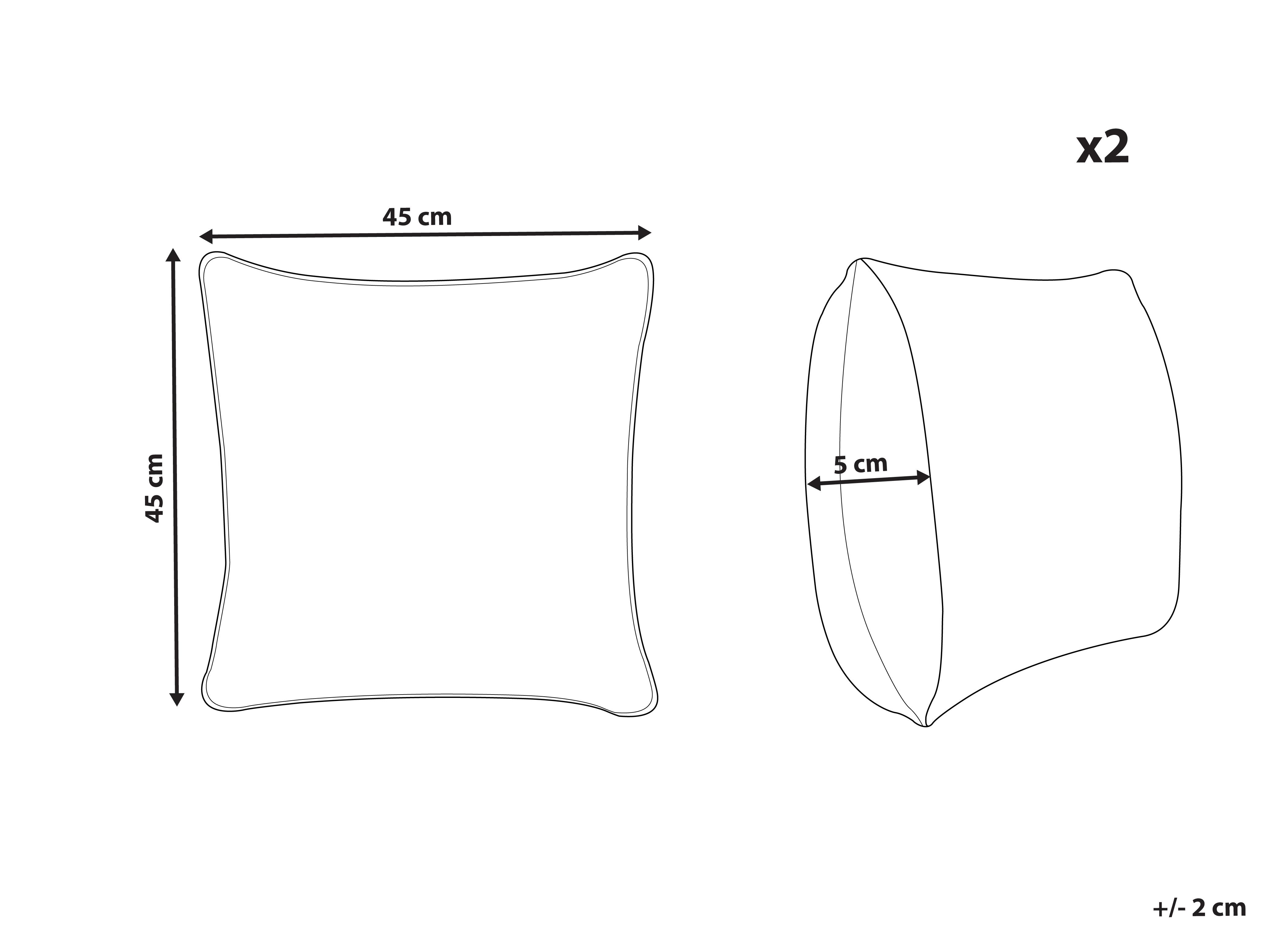 Set van 2 sierkussens SAVINA Katoen 45 x 45 cm Wit bloempatroon