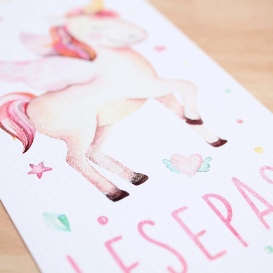 Nikima Lesepass Einhorn Lesezeichen zum lesen üben Grundschule 10-100 Stück 100 Stück