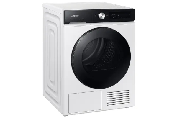 Samsung DV90BB7445GES7, Fritstående, Front-læsning, Kondensering, Hvid, Dreje, Berøring, Højre