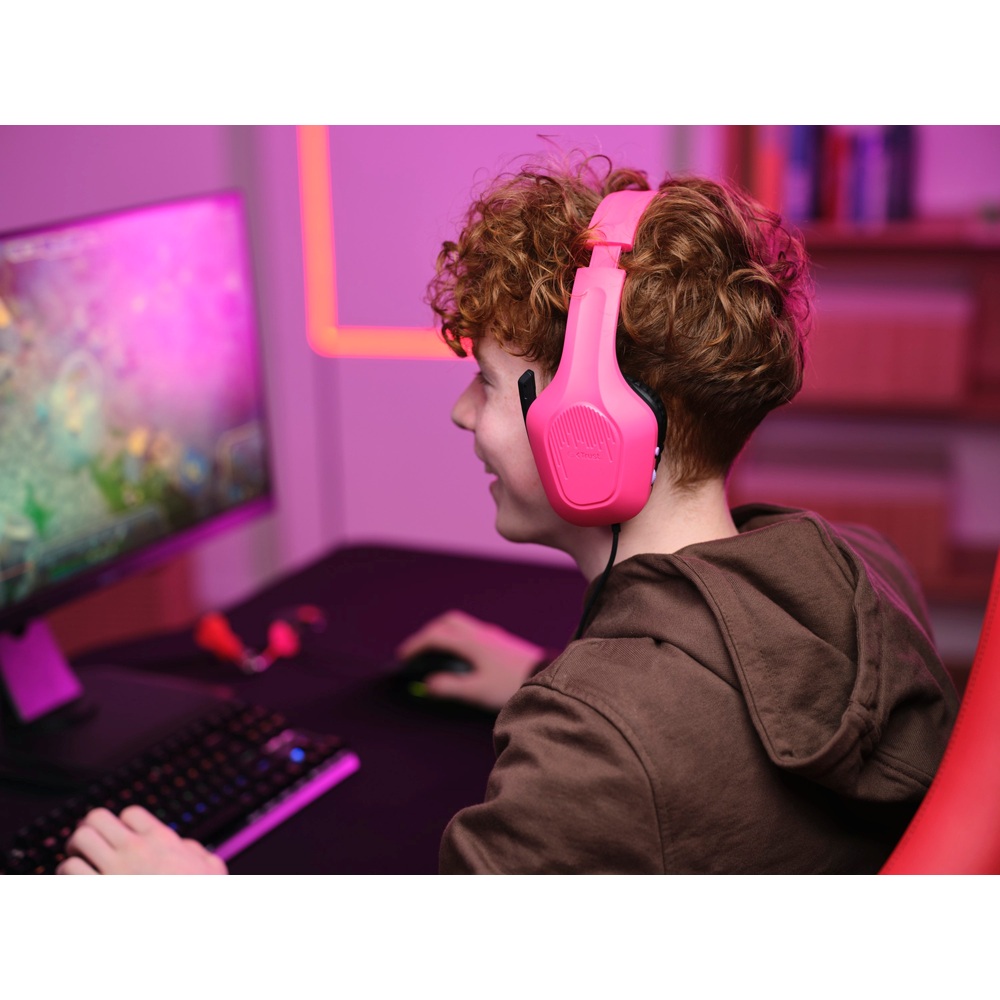 Trust GXT 415P Zirox Leichtes Multiplattform-Gaming-Headset – Pink