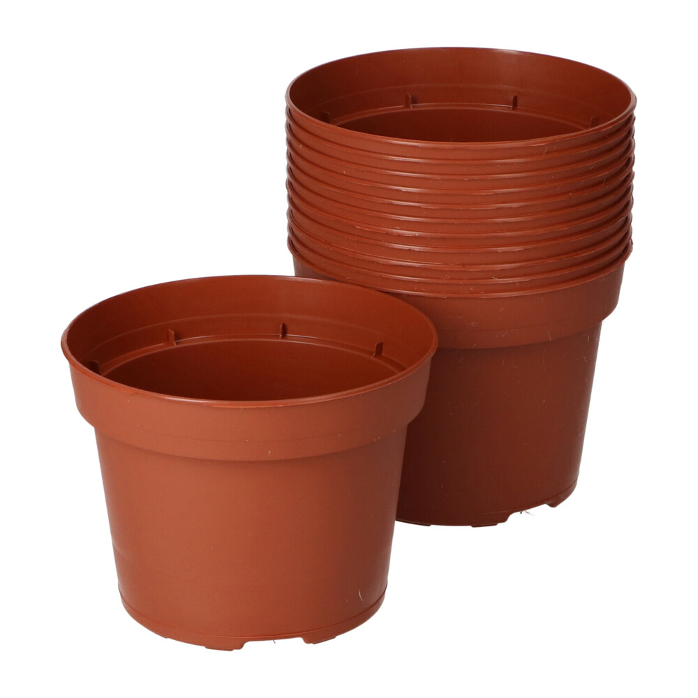 SOGO Plastic Potje Terra Kleur 13 cm12 stuks