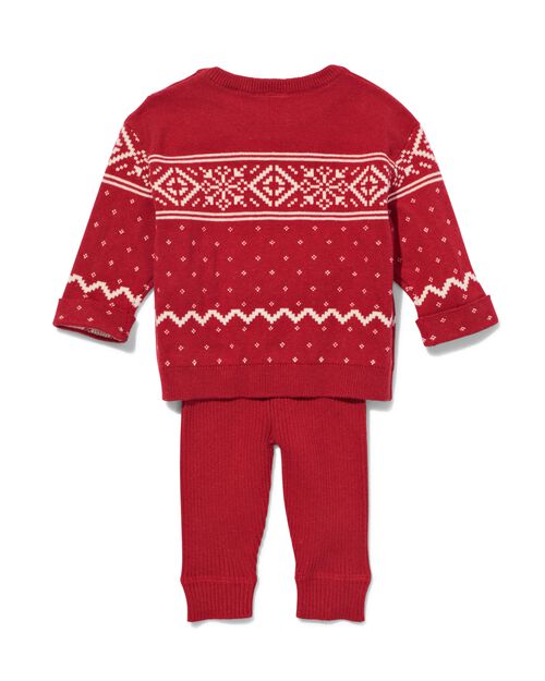 ensemble bébé tricoté rouge nordique  rouge