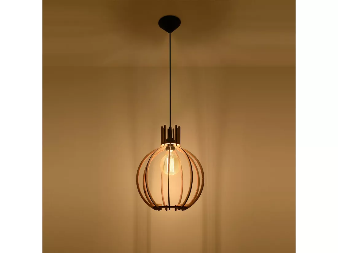 Sollux ARANCIA Lampe à Suspension Wire Frame Bois Naturel E27