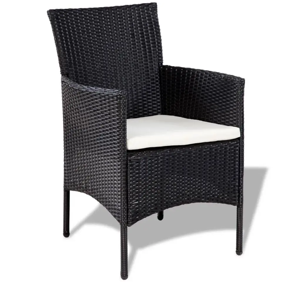vidaXL - Bankset - Zwart - Poly rattan