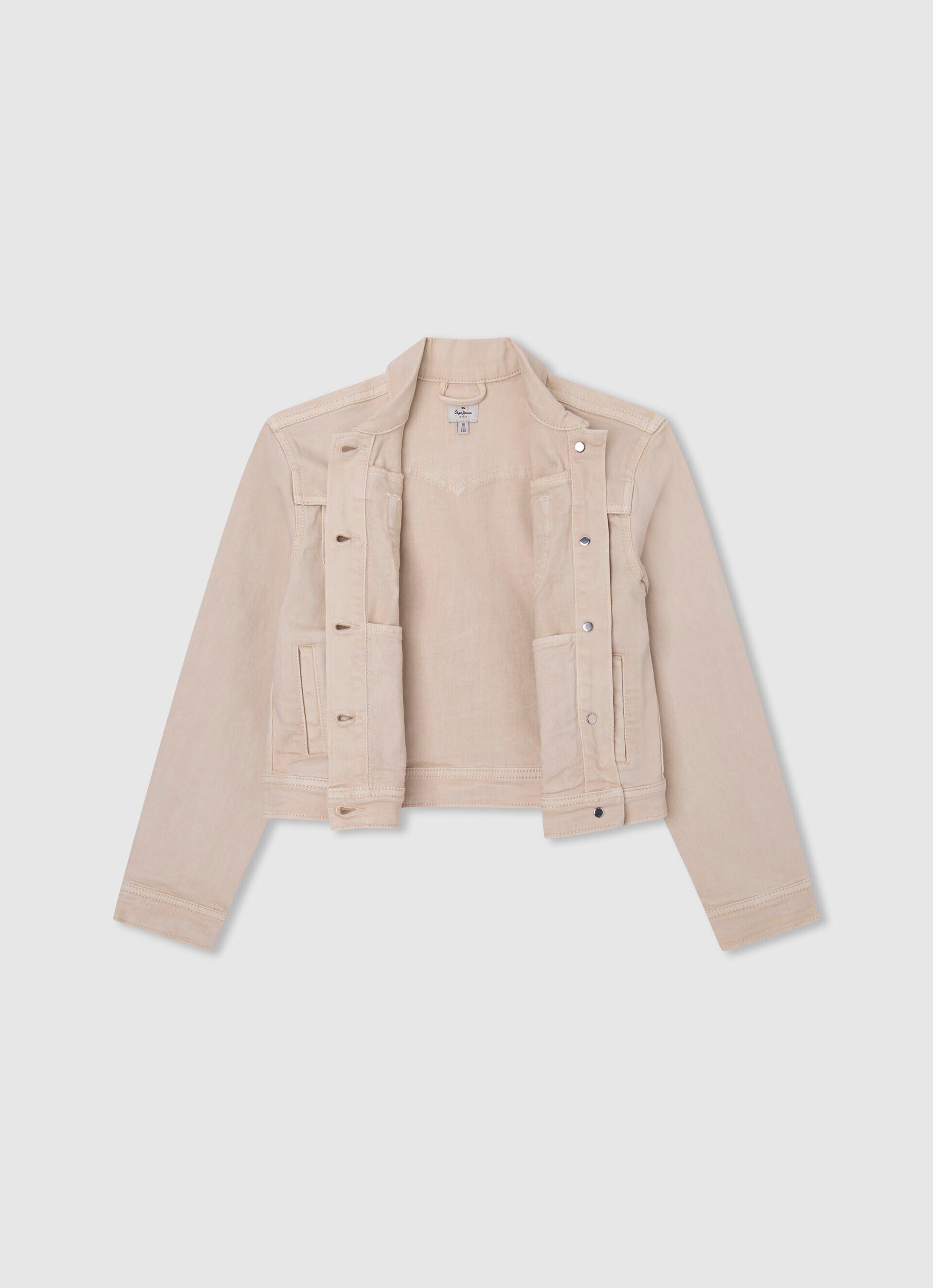 Jaqueta jeans de corte regular - branco manteiga