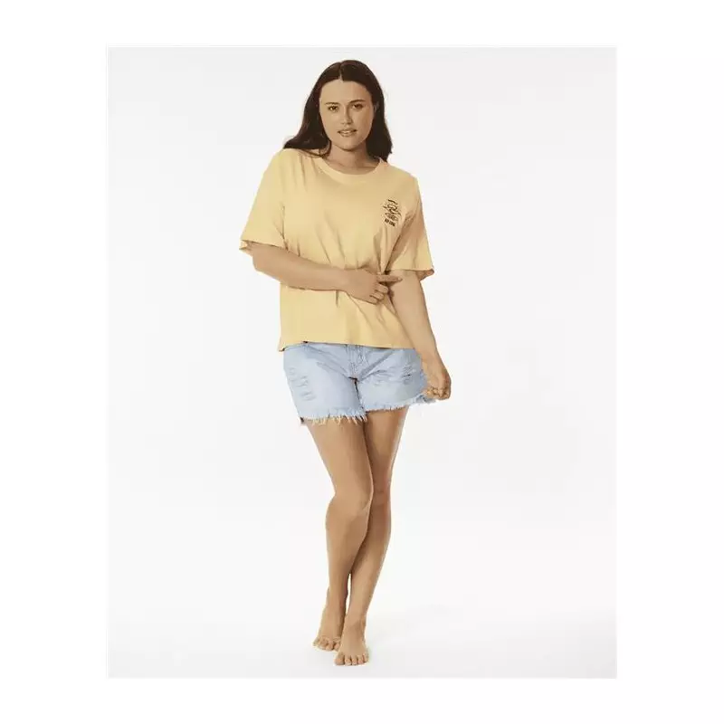 Teeshirt femme RIPCURL Icons Of Surf Relaxed Tee Washed Yellow