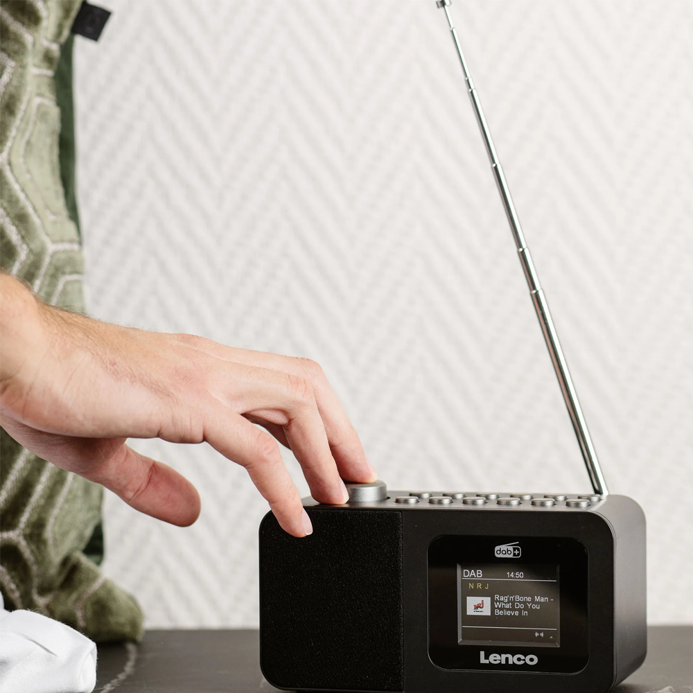 Digitaler Radio Wecker Uhrenradio mit DAB  / FM / Farbdisplay / Sleep Timer (CR-625BK) - Schwarz