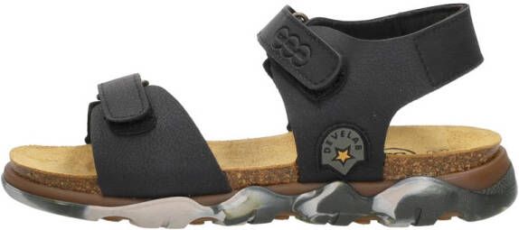 Develab Velcro Sandalen zwart Imitatieleer