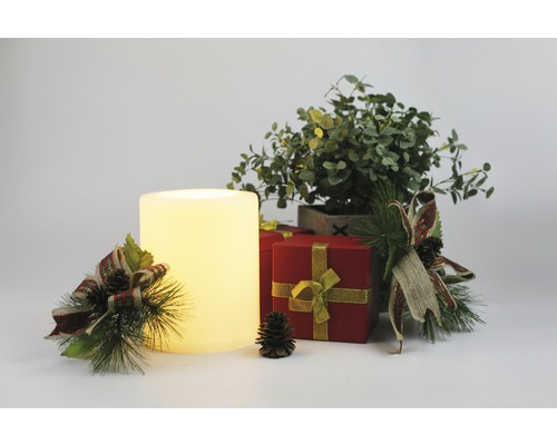 LED kaars Lafiora H 20 Ø 15 cm crème, warm wit licht, incl. 6 uur timer