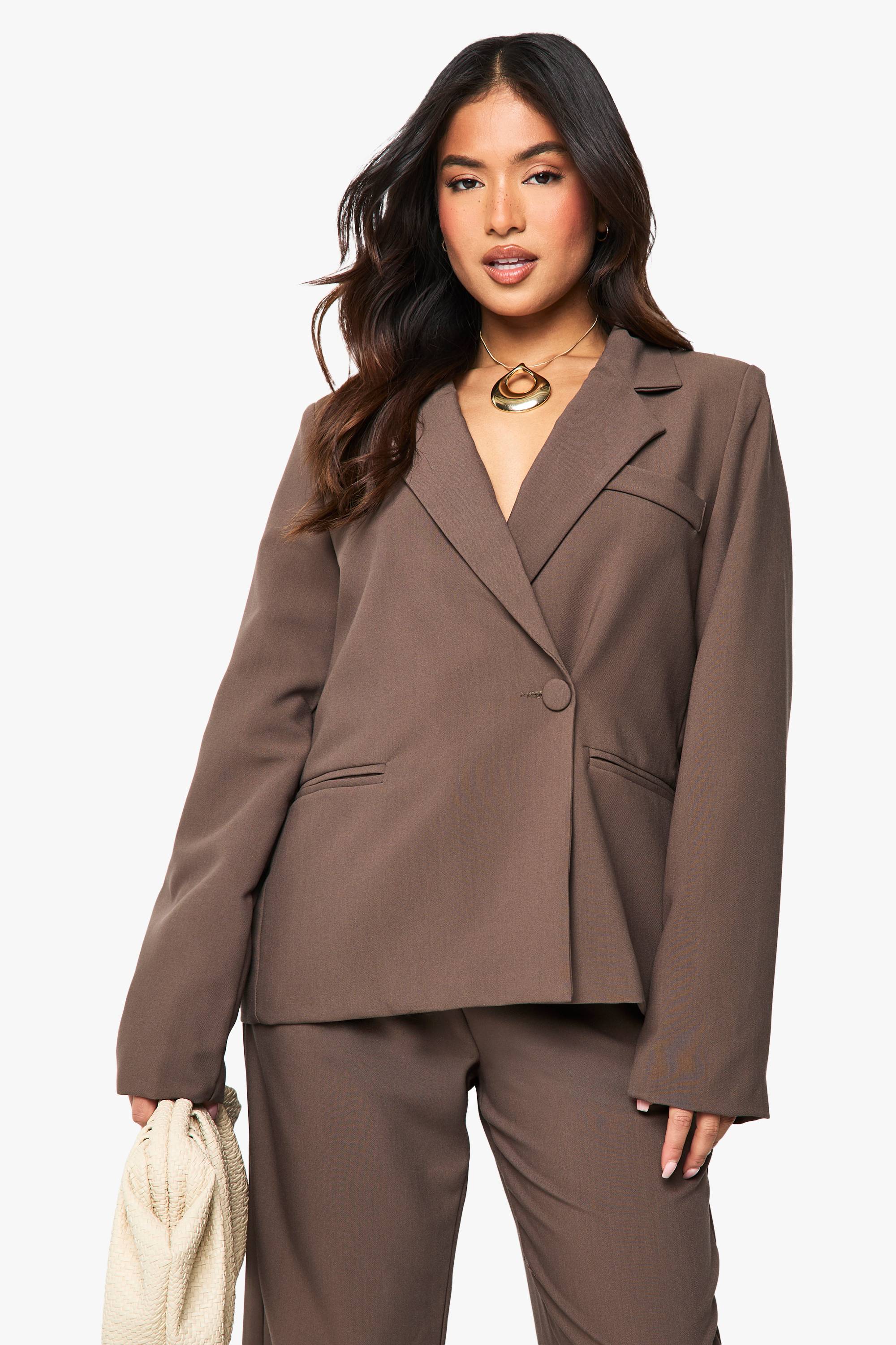 boohoo Petite Essential Oversized Blazer