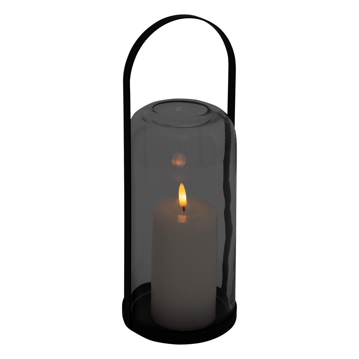 LANTERNE METAL LED JAKO NOIR H.35CM