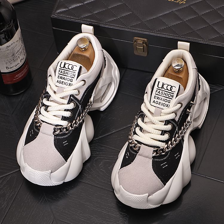 Mr Ozera - Denim Platform Sneakers met Ketting