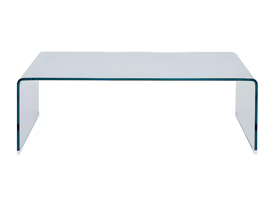 Table basse en verre trempé courbé - Transparent - ALONZO