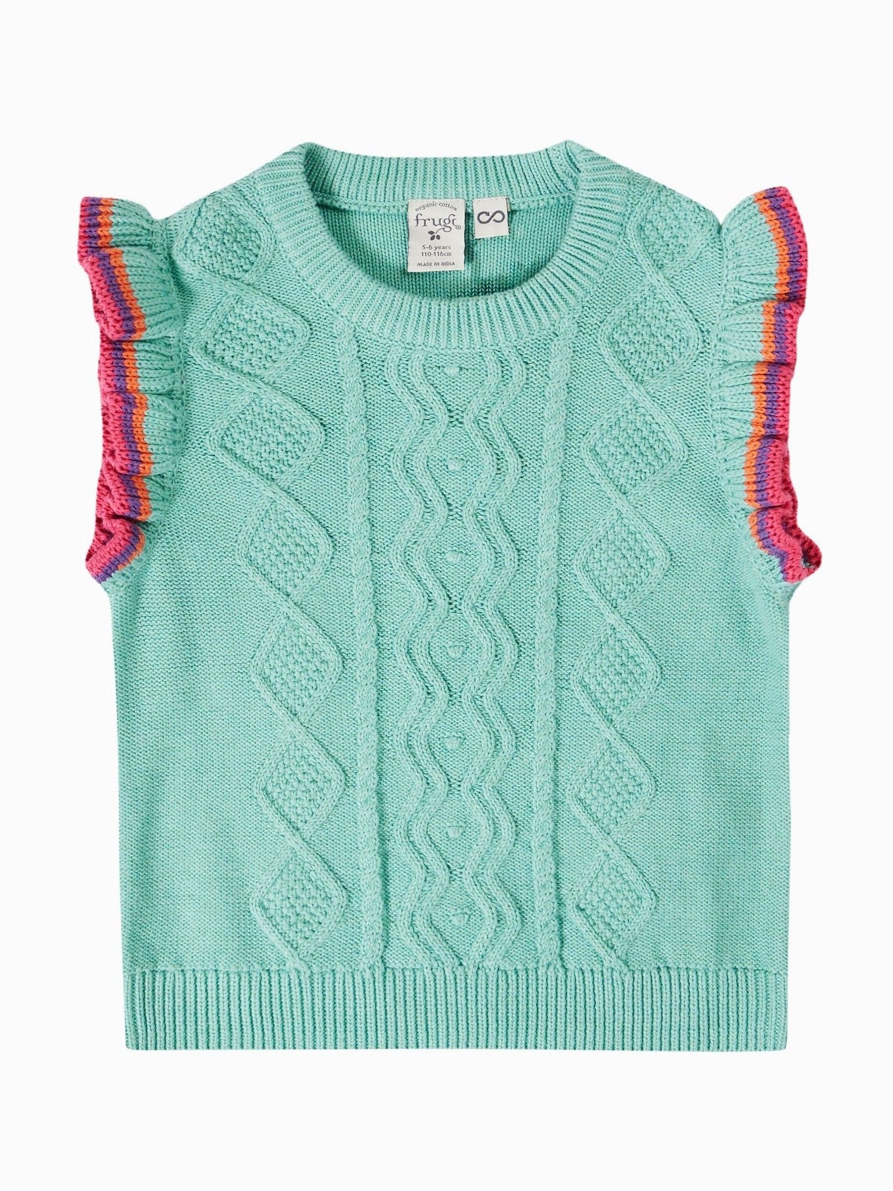 Frugi Blue Ray Ruffle Tank Top
