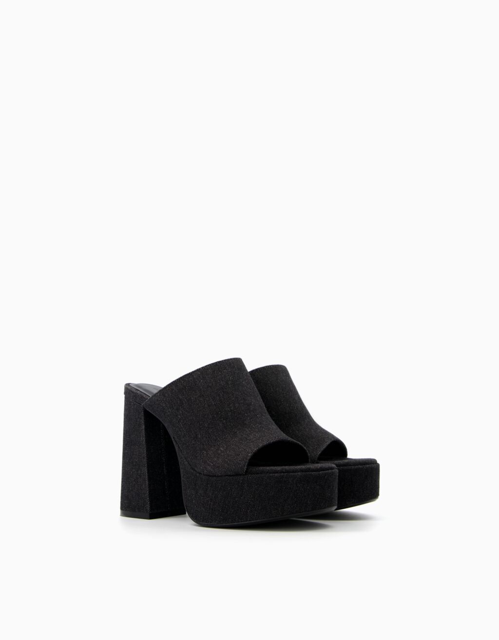 mules de plataforma em jeans