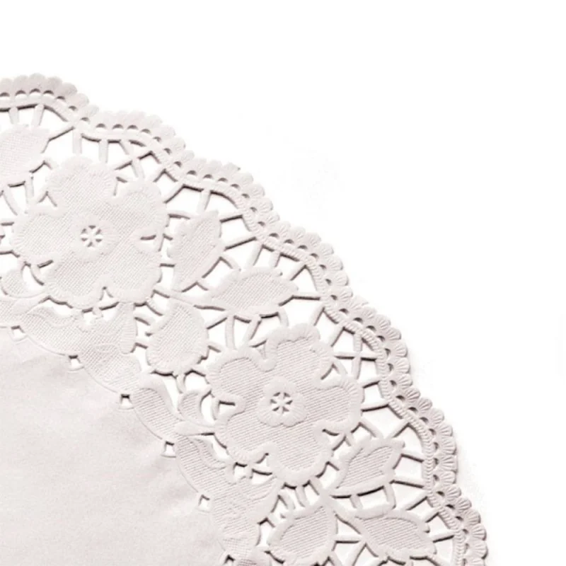 GDP - Napperon dentelle rond en papier - Blanc - 24cm - x250
