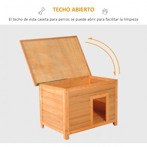 Casinha de madeira para cachorro PawHut, amarela