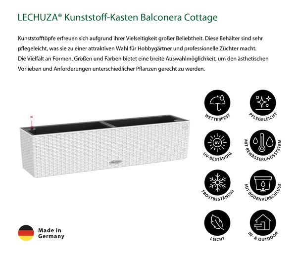 LECHUZA® Kunststoff-Kasten Balconera Cottage,
