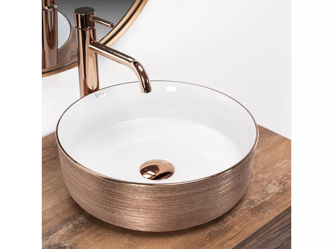 Vasque à poser Réa Sami Brush rose gold