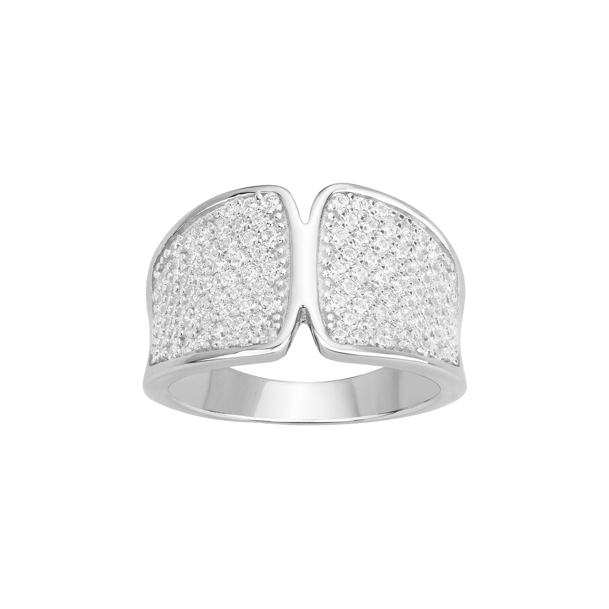 Bague en Argent avec oxyde de zirconium blanc