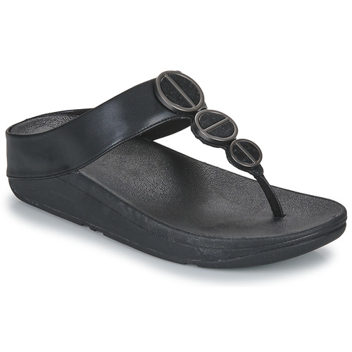FitFlop - HALO METALLIC-TRIM TOE-POST SANDALS - Noir