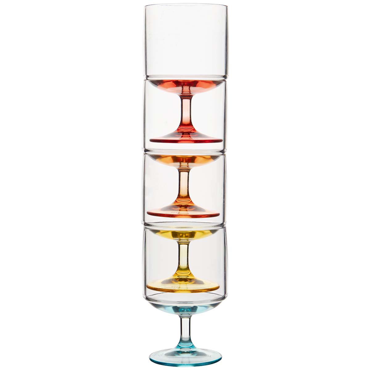 Gimex Colour Line Rainbow 285 ml wijnglas - Set van 4