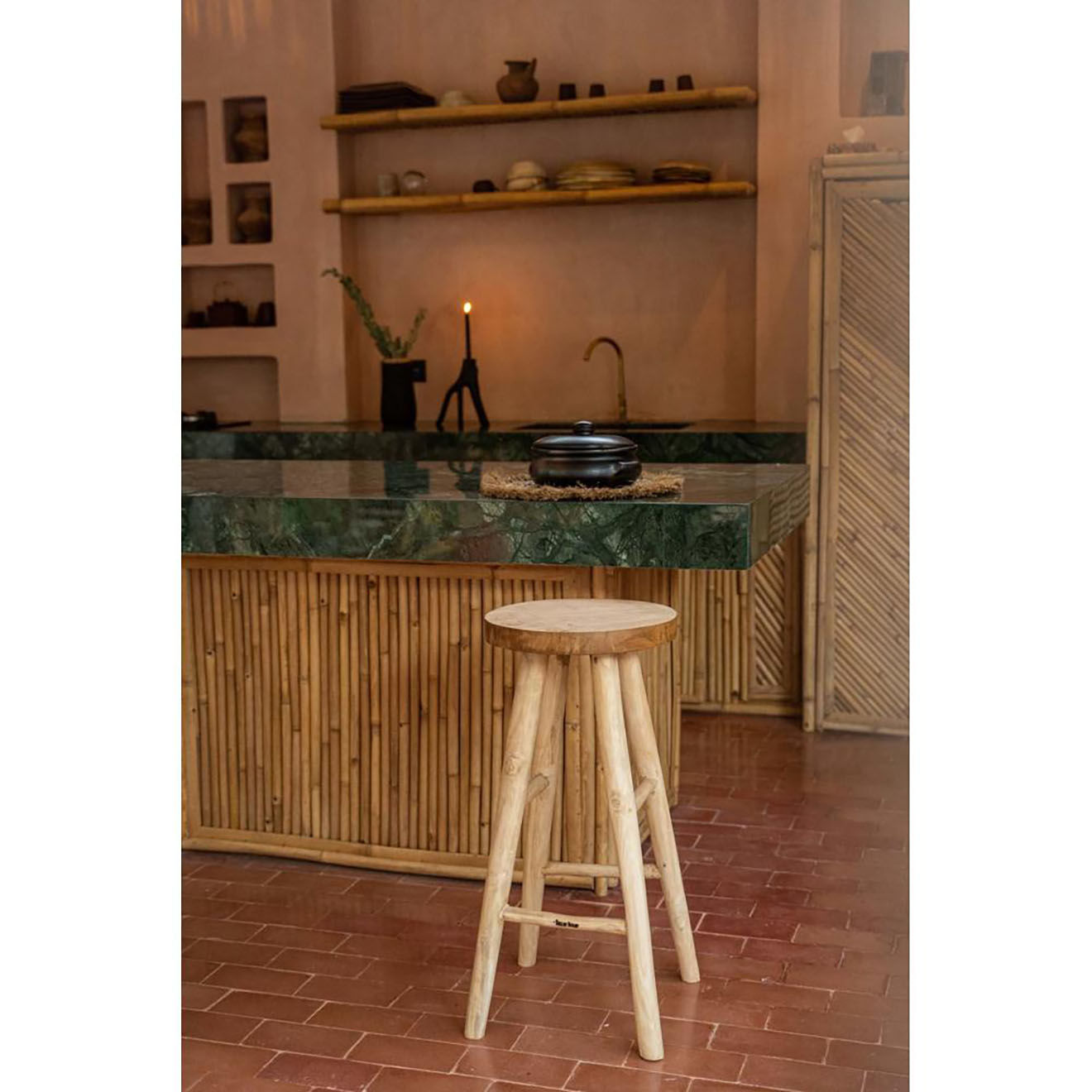 Bazar Bizar Tabouret de bar Kedut beige - 35x35x75 cm