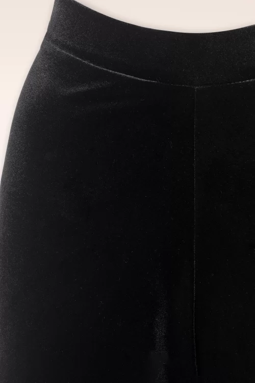 Vintage Chic for Topvintage Victoria Velvet Rechte Pantalon in Zwart