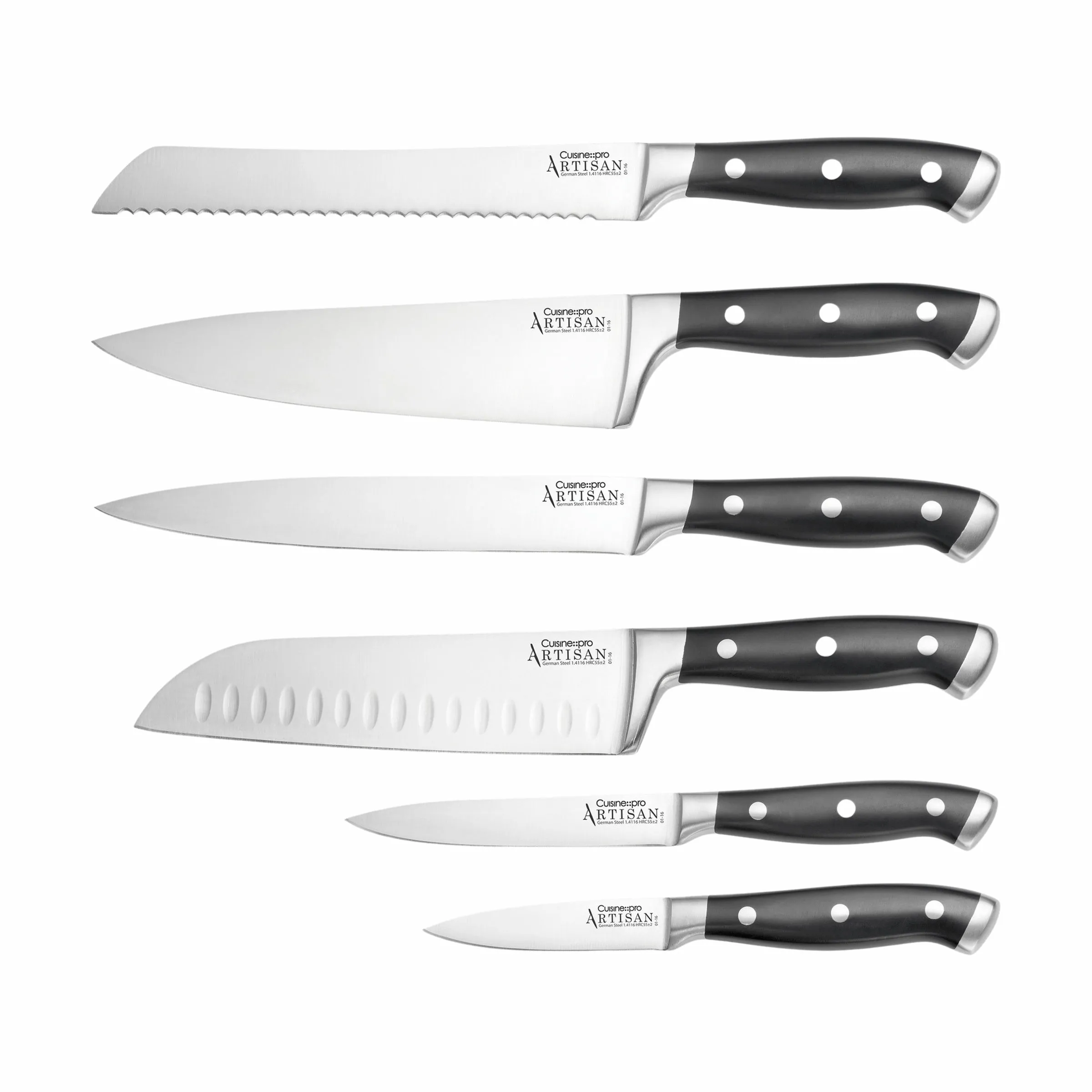 THE CUSTOM CHEF™ Artisan™ Stahl Knivblok - 6 dele