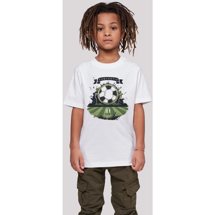F4NT4STIC T-Shirt Fußball Feld weiß