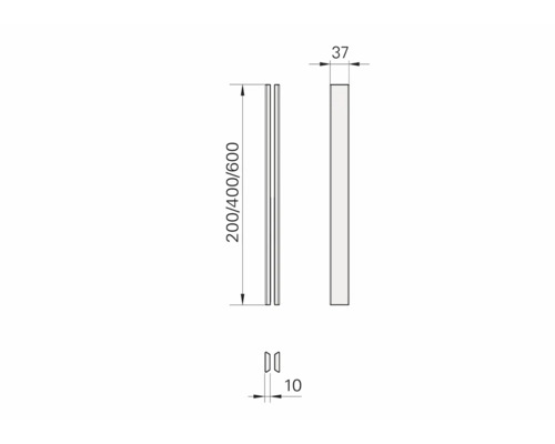 Pertura greeplijstpaar Kol 200 mm om te lijmen, geanodiseerd aluminium