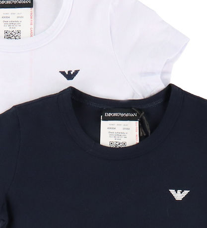 Emporio Armani T-shirts - 2-pak - Hvid/Navy