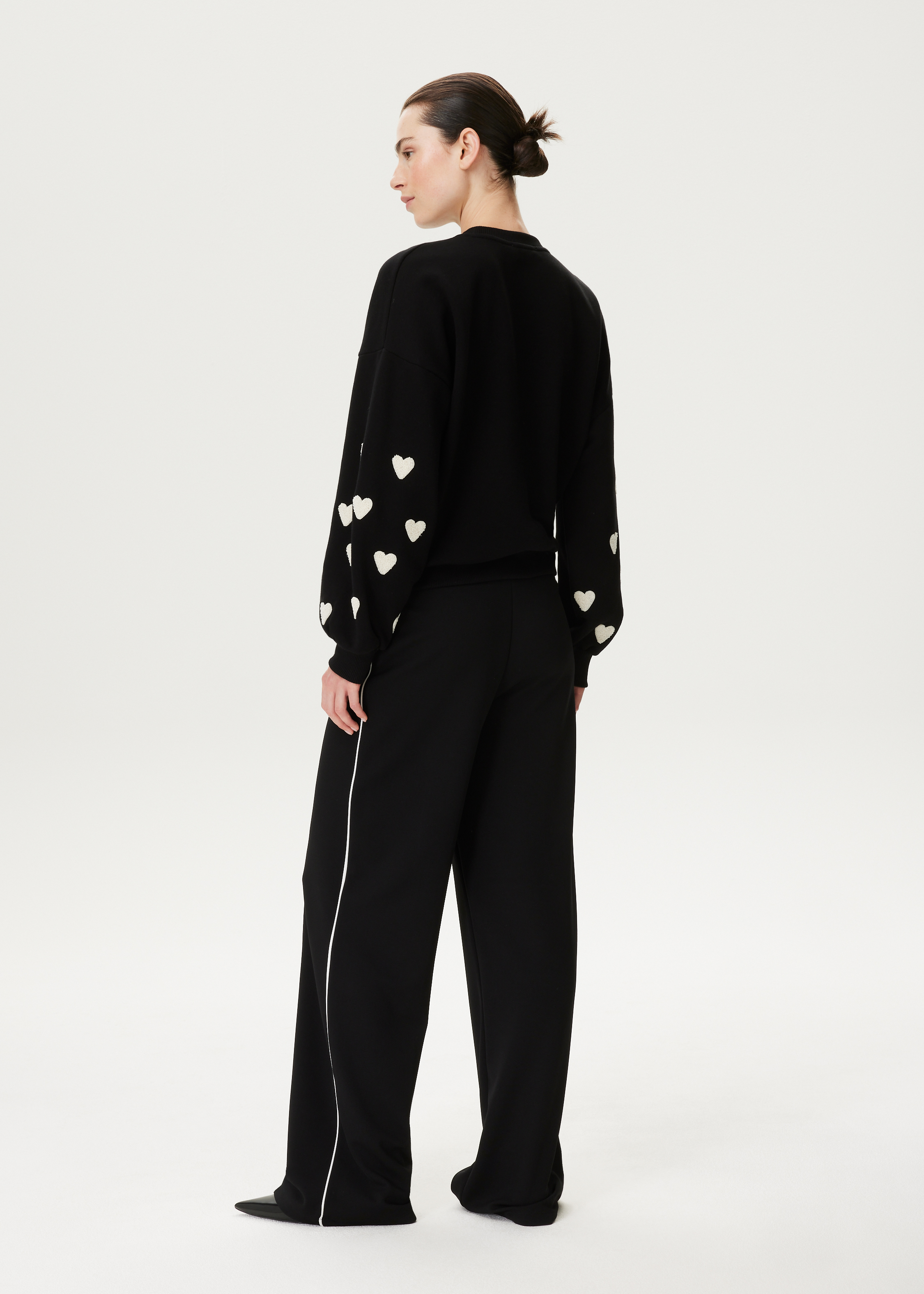 Wijde broek met streepdetail