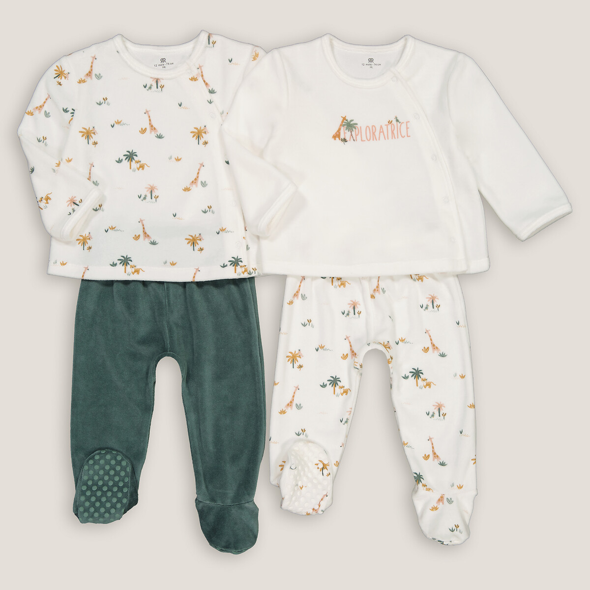 COLEÇÕES LA REDOUTE<br>Conjunto van 2 pijamas em fluweel