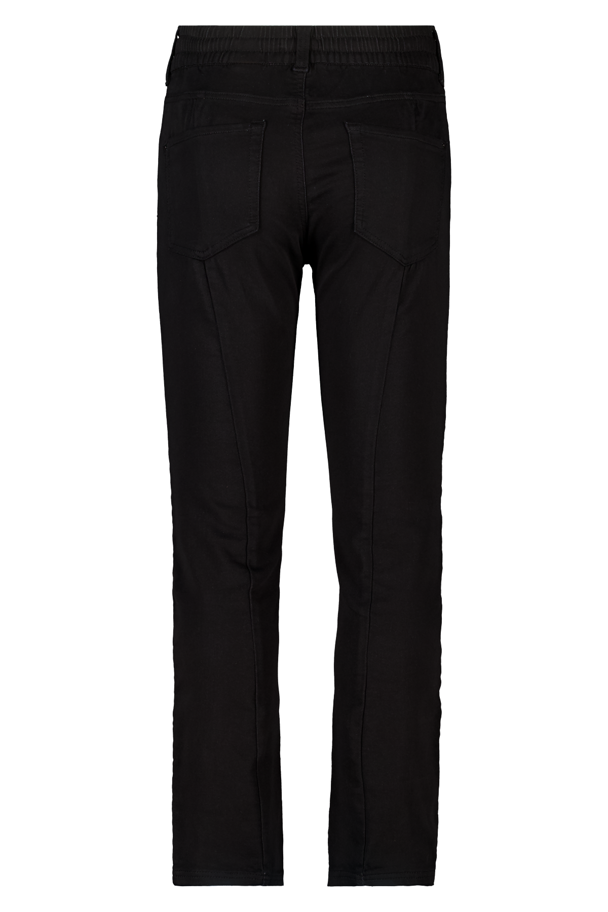 Straight leg jeans met elastische taille Zwart