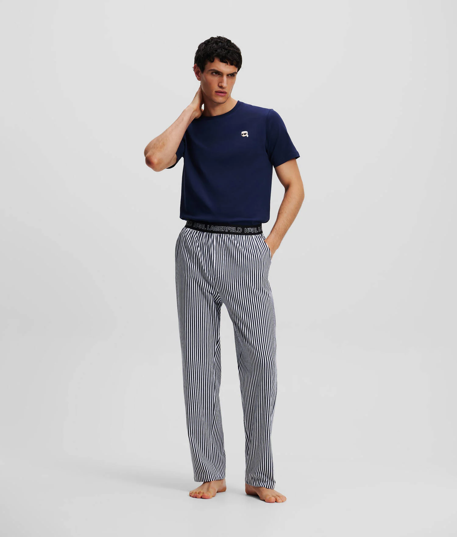 ENSEMBLE PYJAMA RAYÉ IKON - Rayures noir-iris-blanc