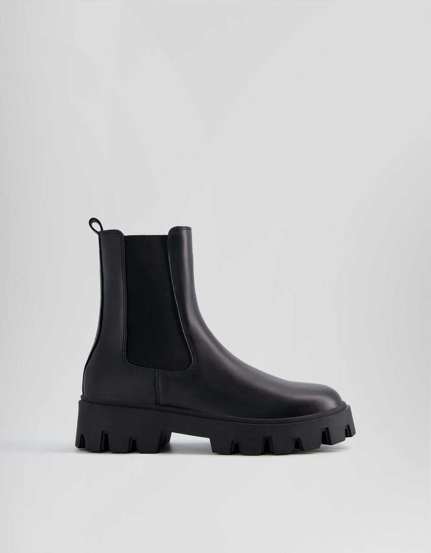 Botas Chelsea de couro para homem