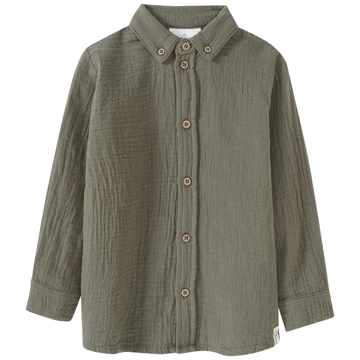 Topolino Pure Collection Jungen Musselin-Hemd mit Kentkragen oliv