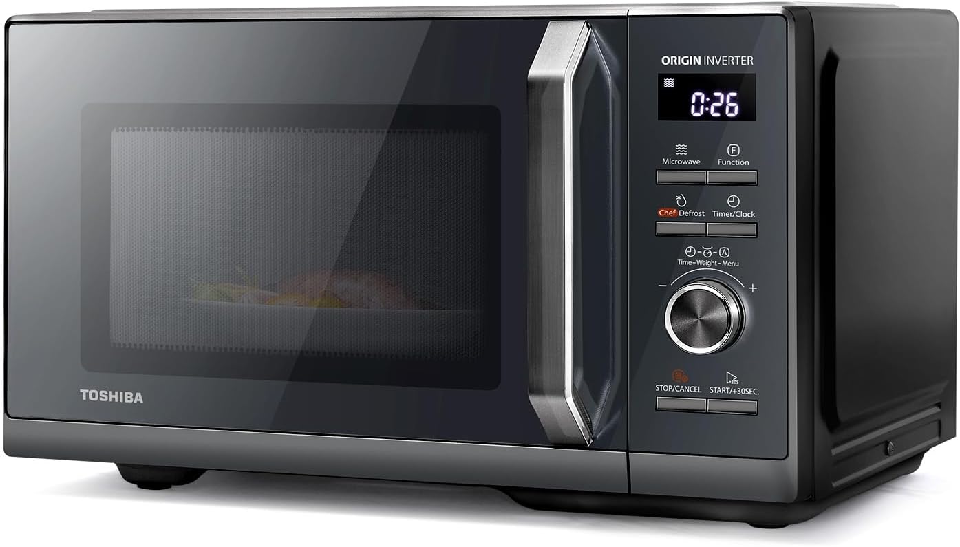 Toshiba MW3-AG25PFI(MG) Mikrowelle mit Grillfunktion - 25L 3-in-1 Kombigerät | 900W Origin-Inverter | 1100W Grill | Unterbau | Digital | 57dB Leise | Chef-Abtauung | Morandi-Grau