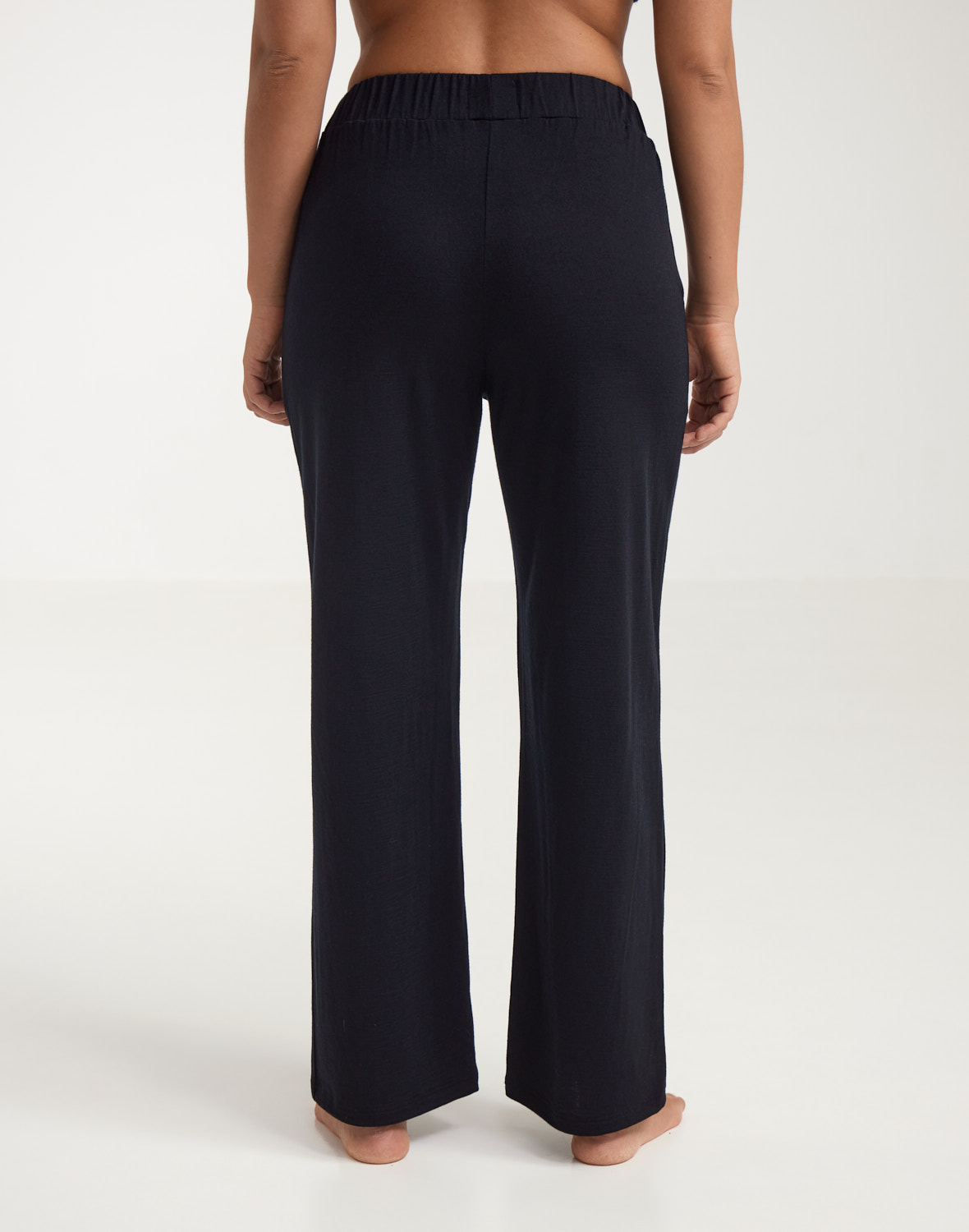 Broek met wijde pijpen in merinowol voor dames