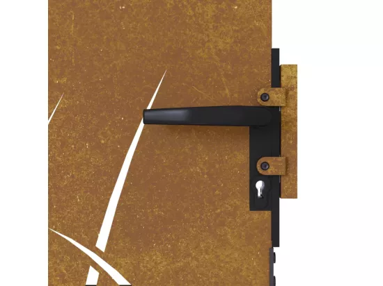 Portail de jardin 85x100 cm acier corten conception d'herbe