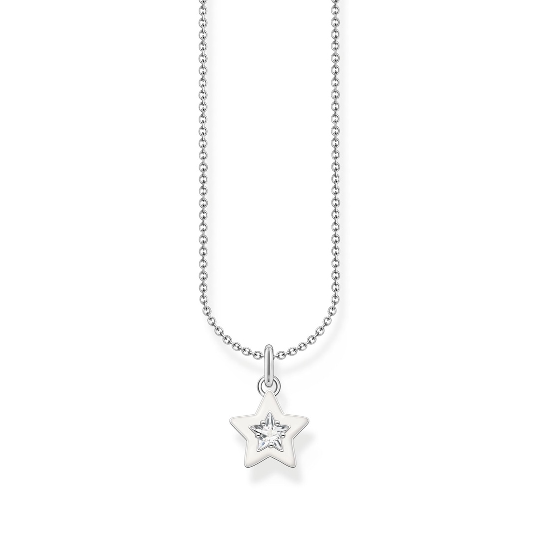 Thomas Sabo Basics Kette mit Stern-Anhänger Silber und weissem Stein