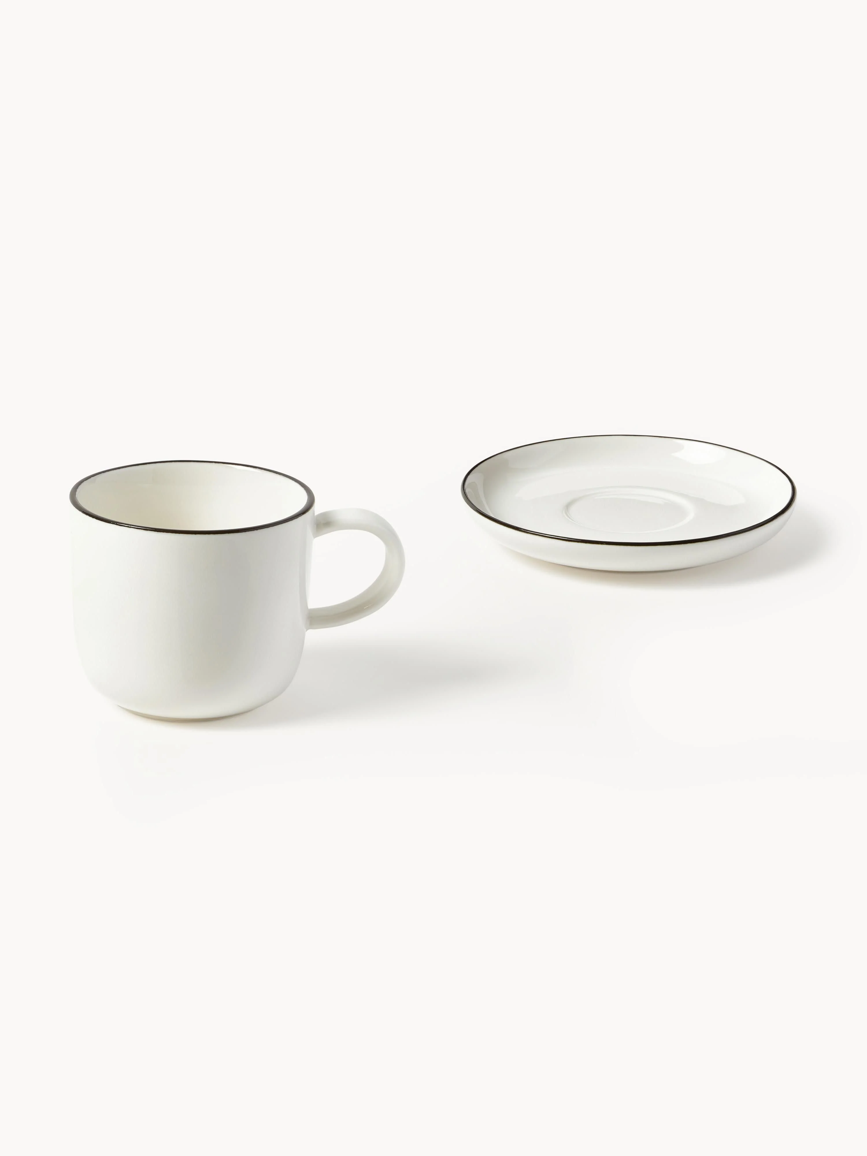 Porseleinen espressokopjes Facile met schoteltjes, 2-delig