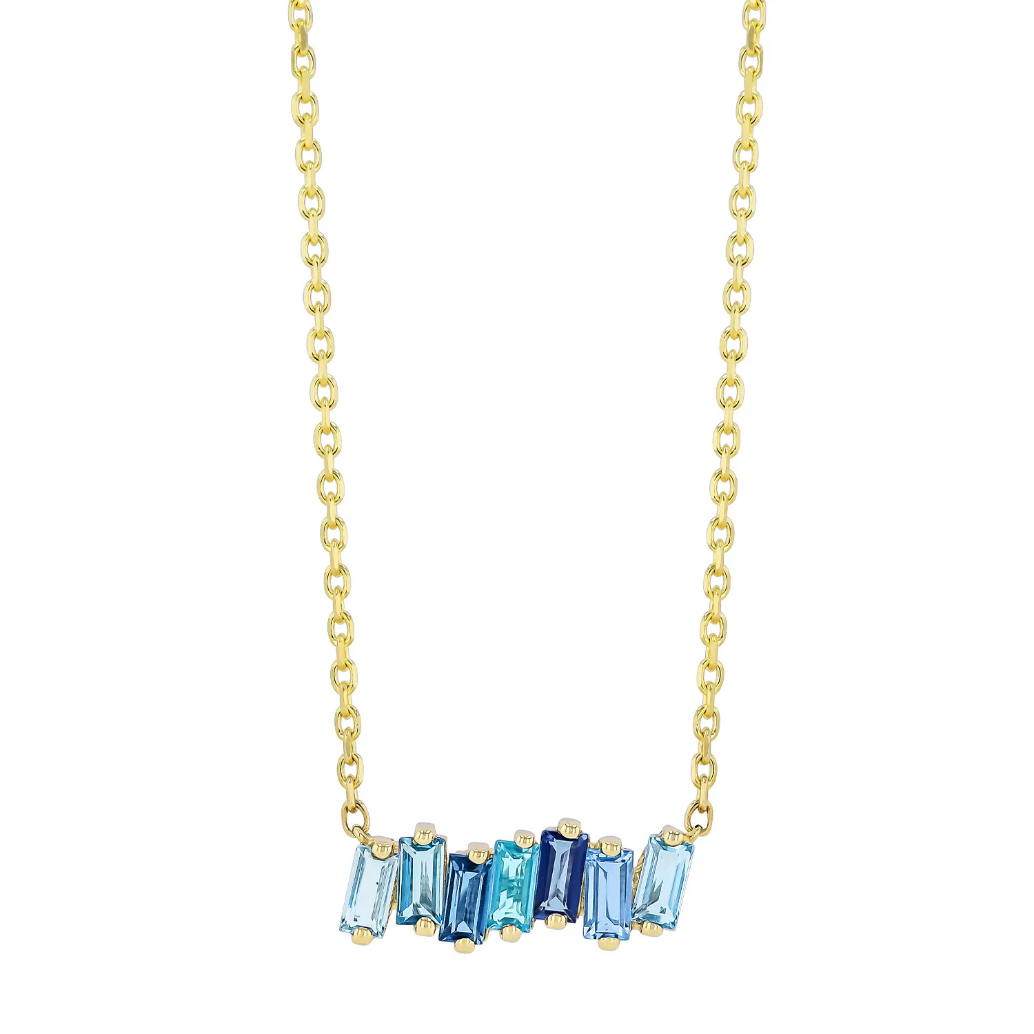 Suzanne Kalan Mix Baguette Bar Halskæde 14 kt. Guld PN414C-YG