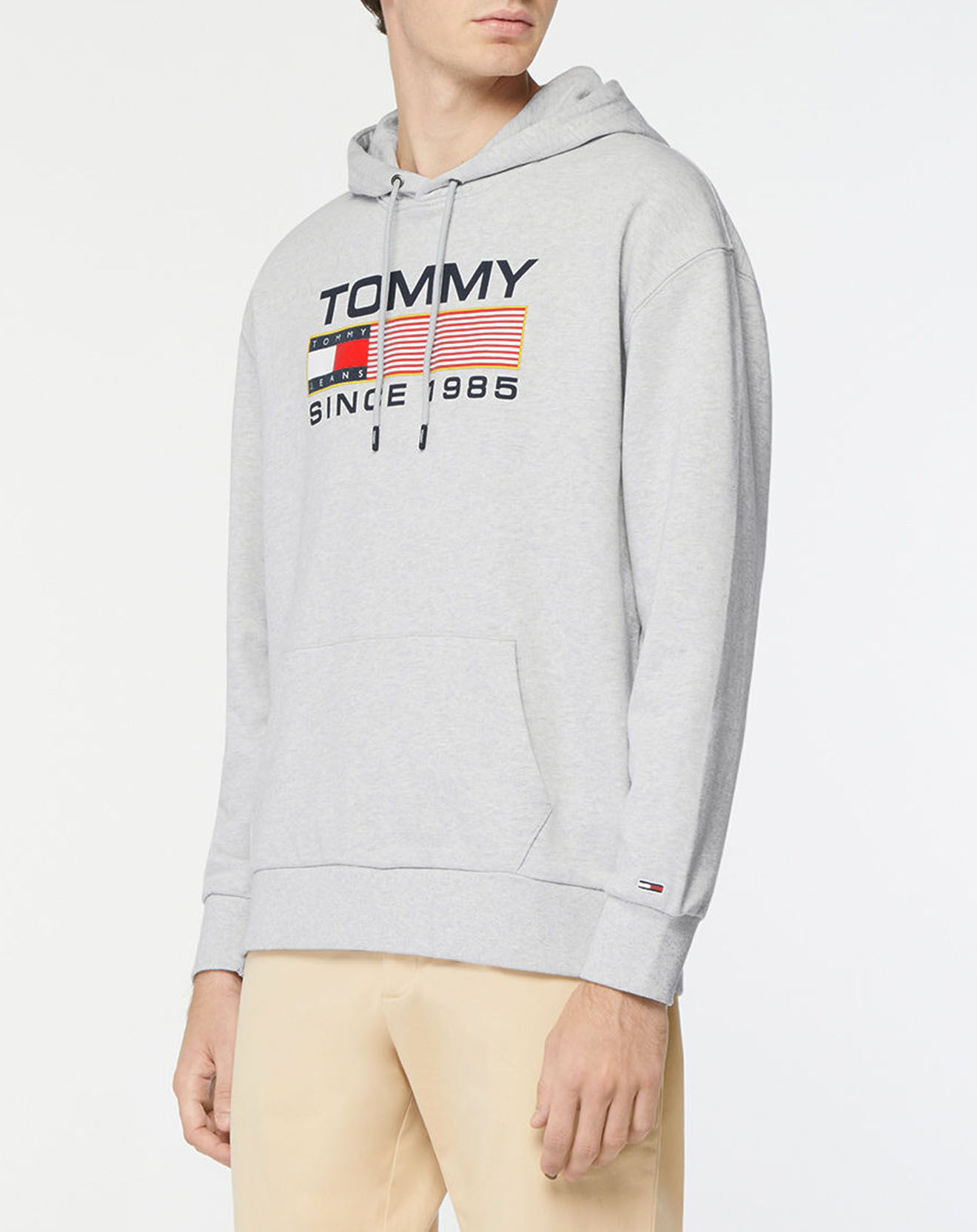 Tommy Jeans Sweat à capuche Athletic logo gris clair