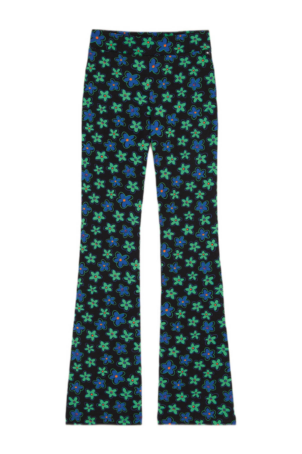 WE Fashion broek met all over print paradise green
