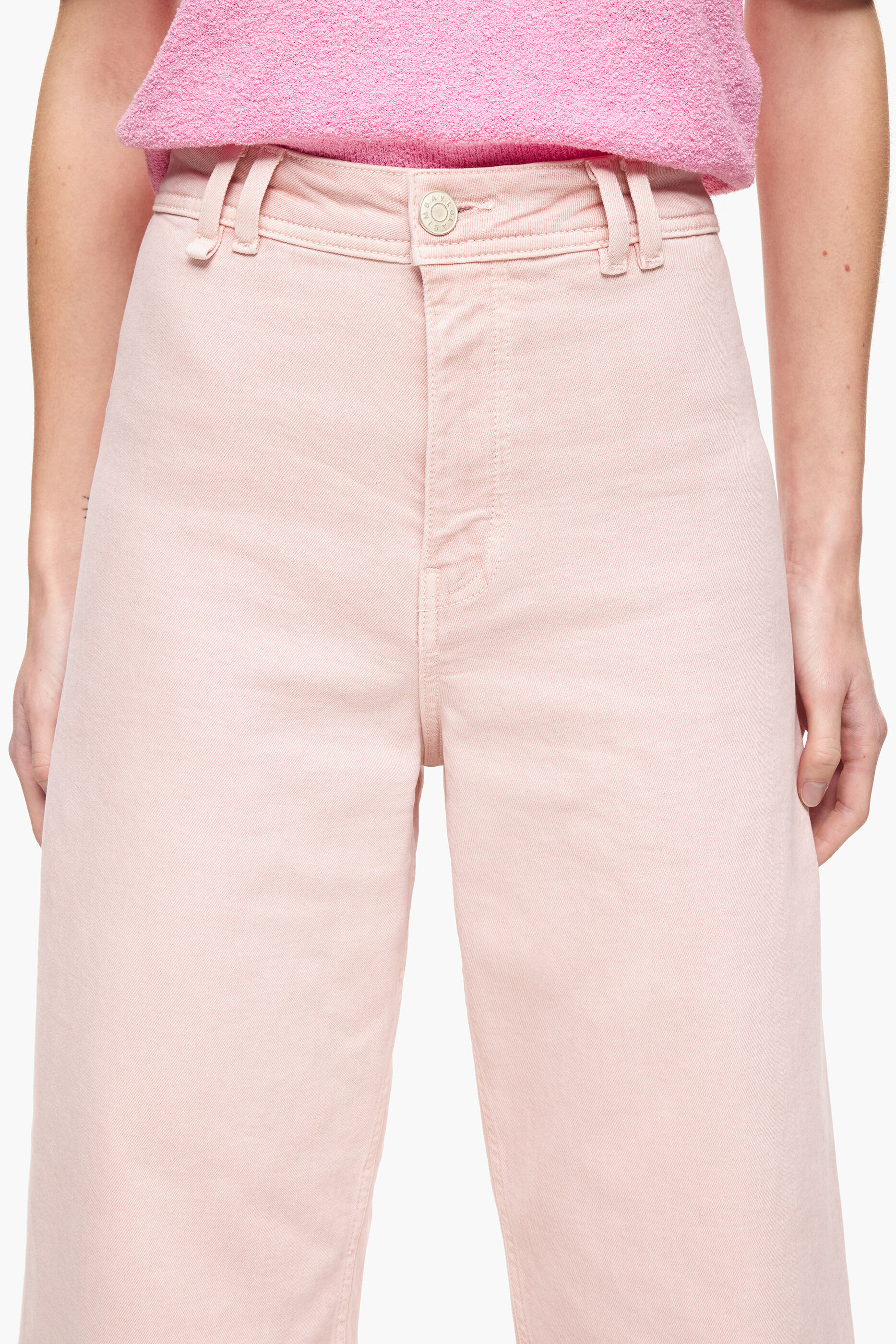 CULOTTE - Calça jeans rosa de cintura alta
