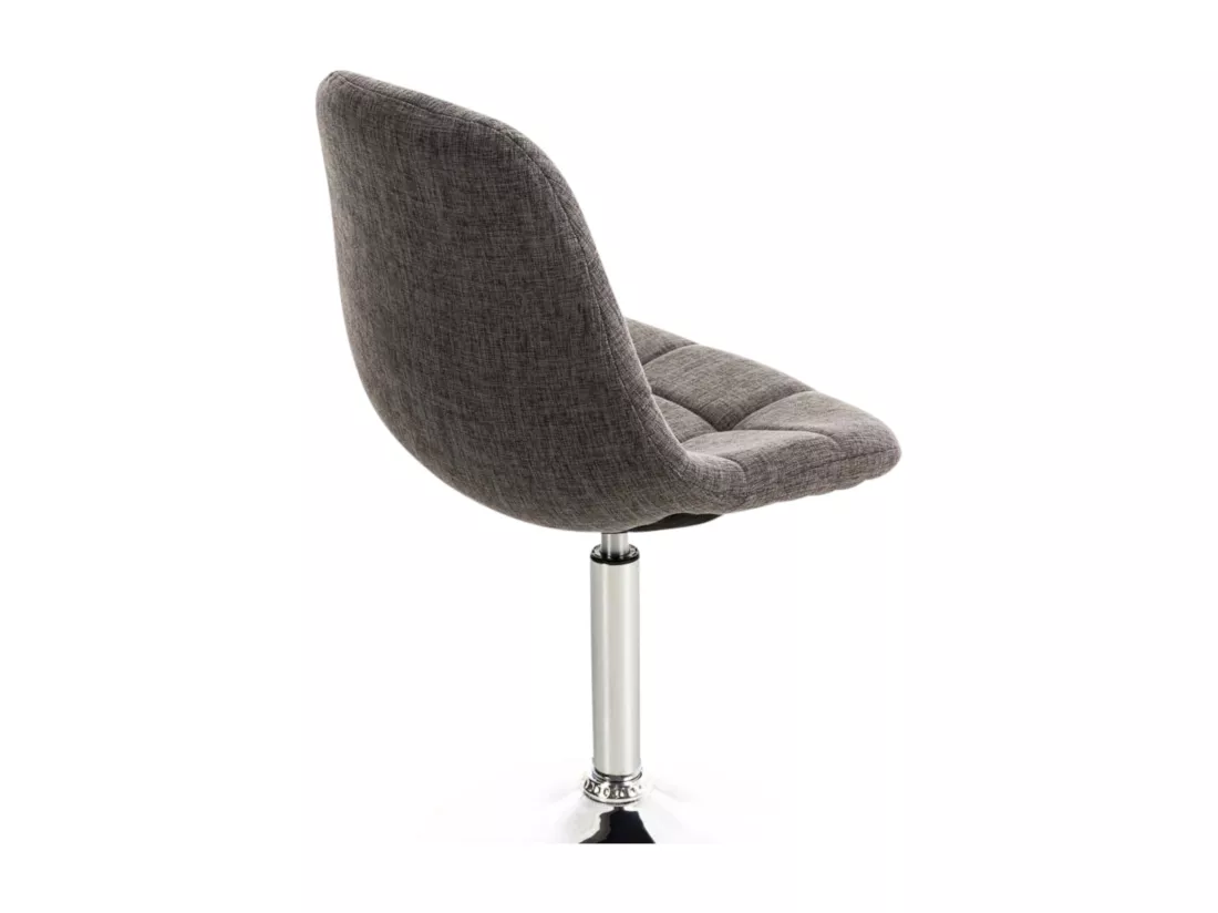 Lot de 2 Chaise de bureau - Tissu & Métal chromé - Gris clair - Emil