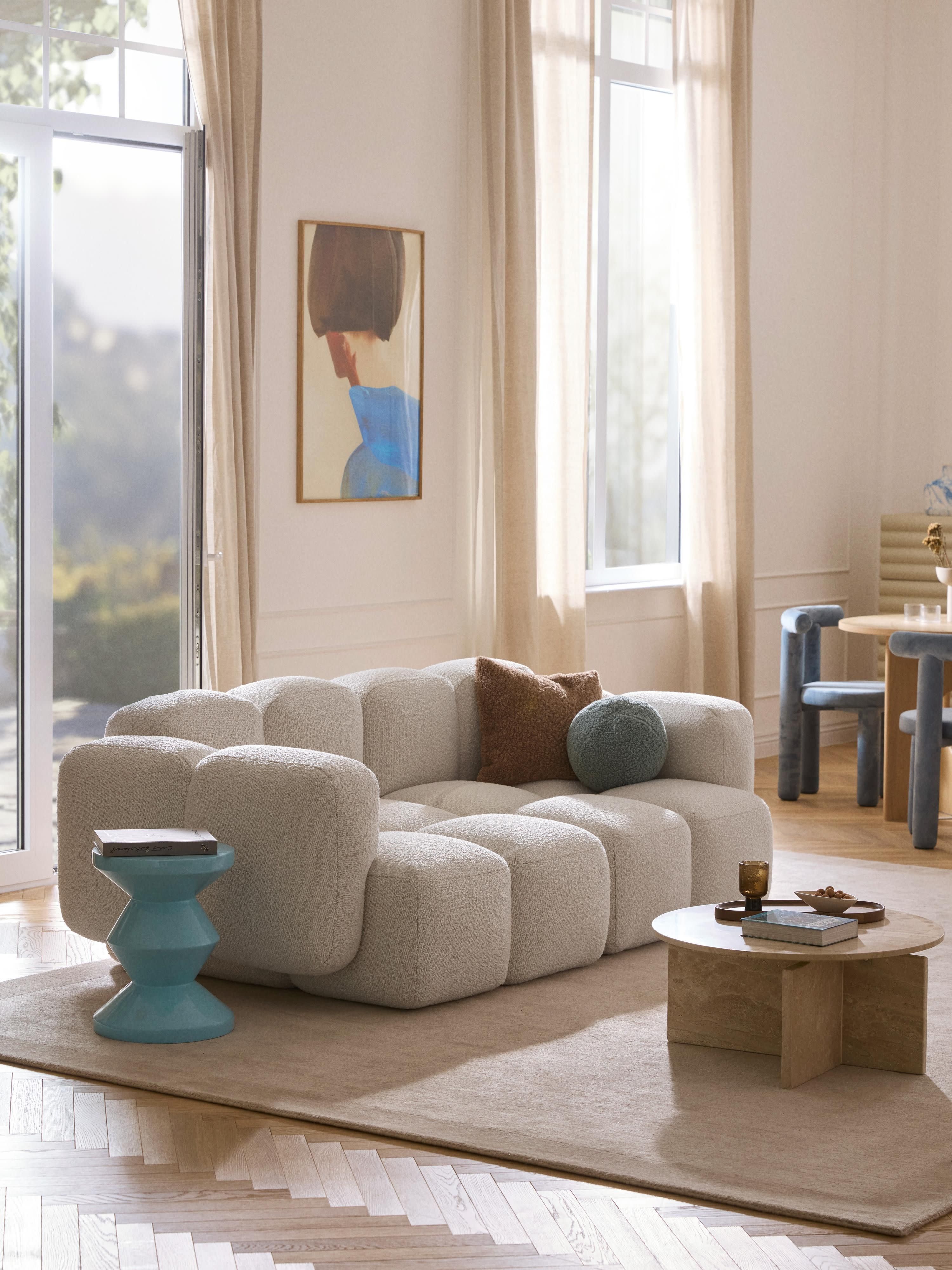 Modulaire bank Tayla (3-zits) van bouclé